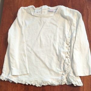Zara Kids White Ruffle Long Sleeve Top